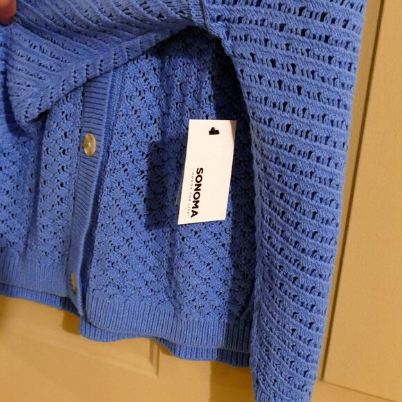 Plus Size Sonoma Goods For Life Button-Front Crochet Cardigan - Picture 7 of 11